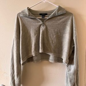 Forever 21 cropped zip up sweater